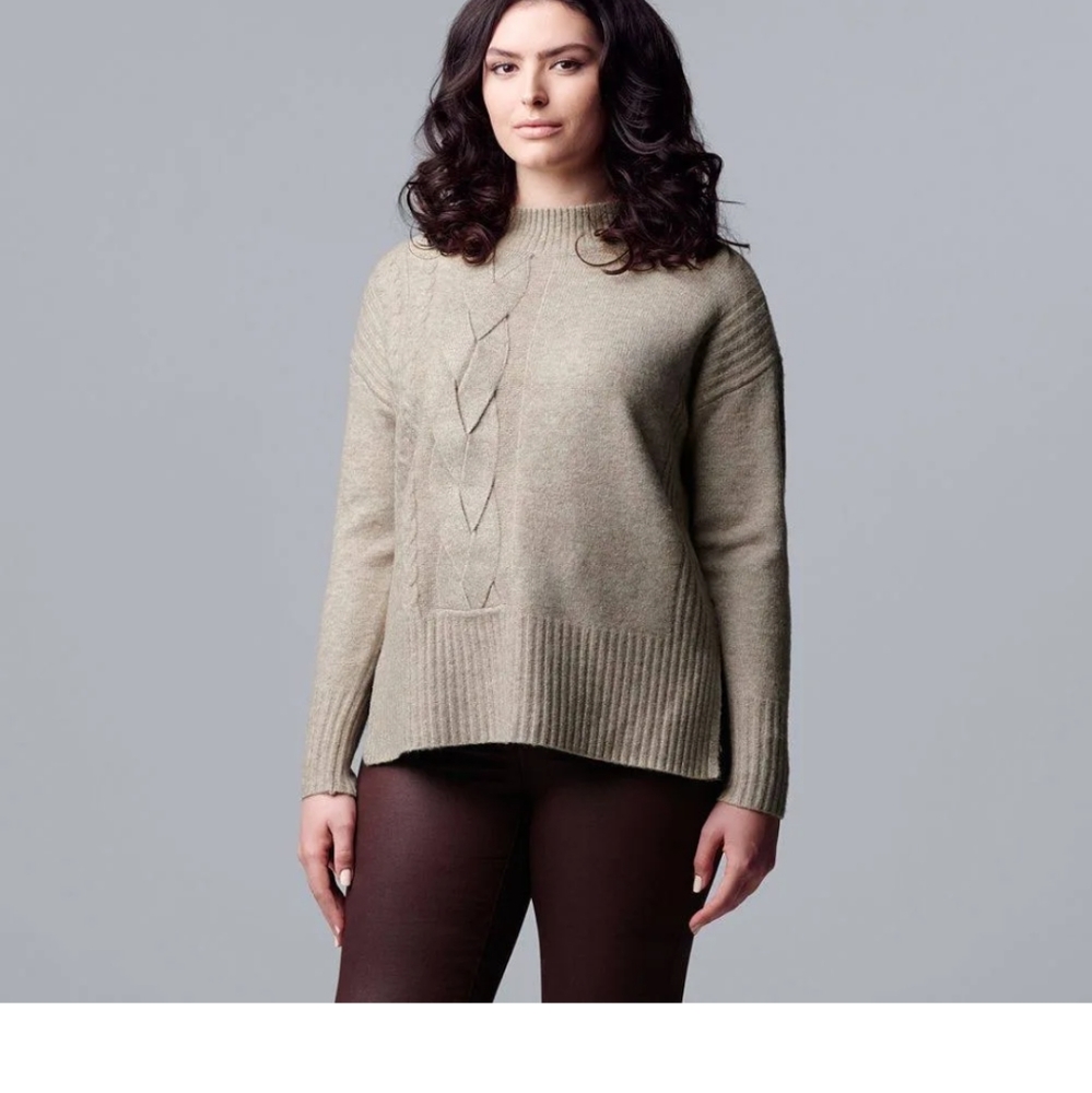 Simply Vera Wang Braided Cable Sweater